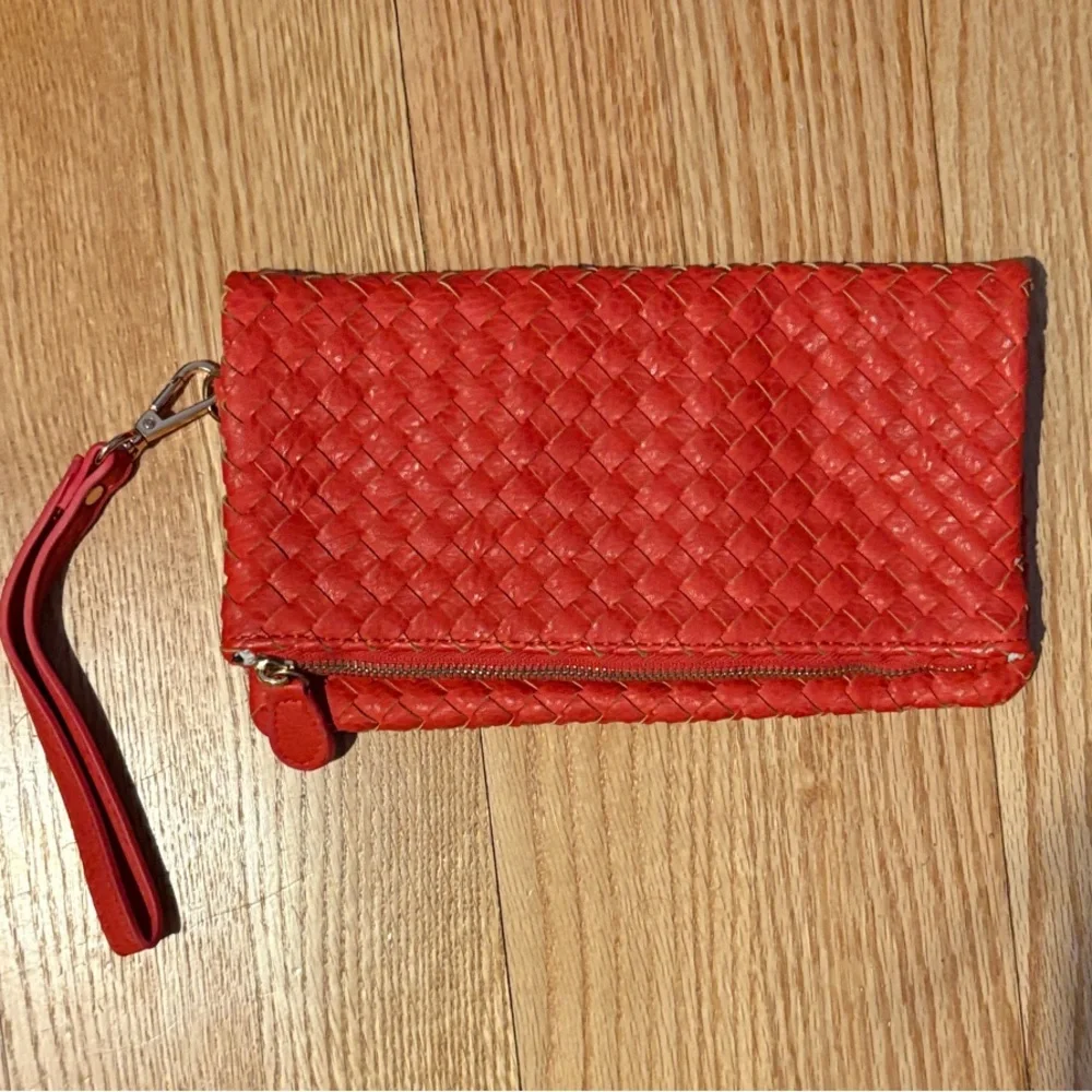 Urban Expressions Vibrant Red Woven Clutch